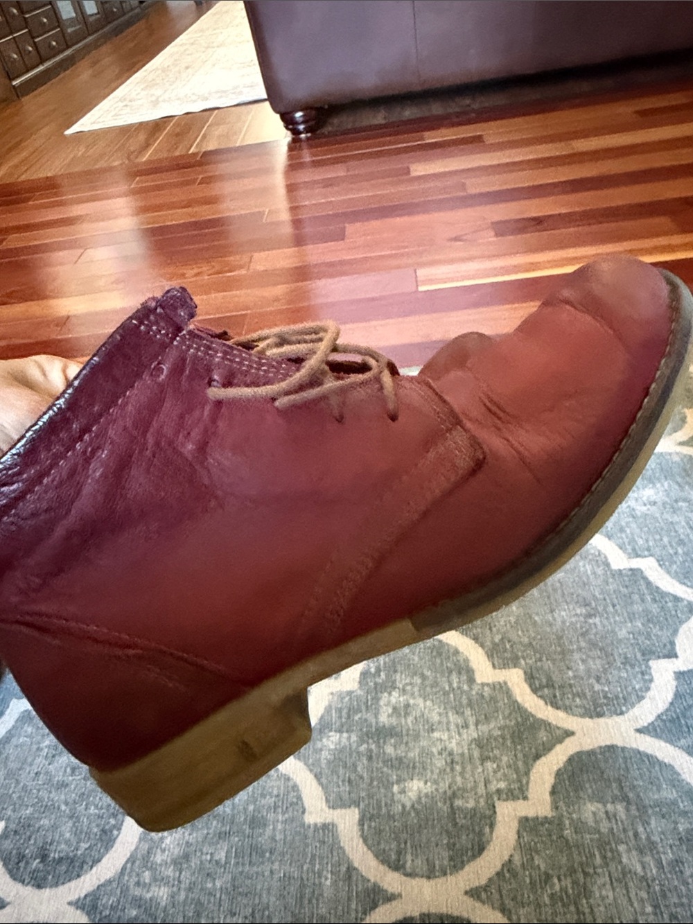 Josef Seibel Burgundy Lace-Up Ankle Booties - Picture 6 of 6